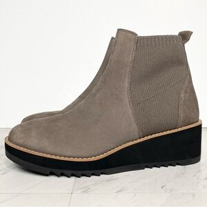 Eileen Fisher Lilou Gray Nubuck Wedge Bootie 11